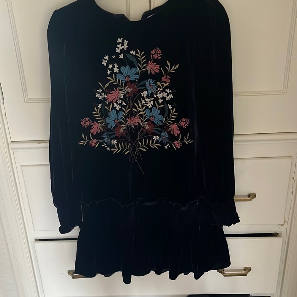 Parker Dress. Royal blue velvet dress.